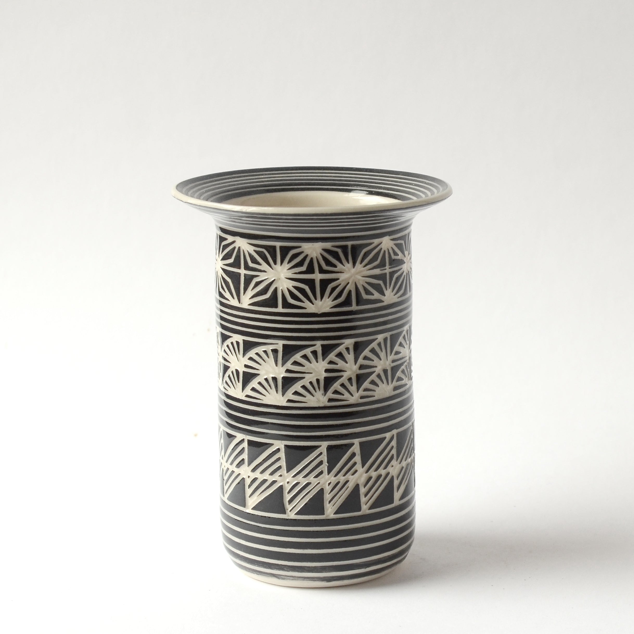 Banded Flared Bud Vase